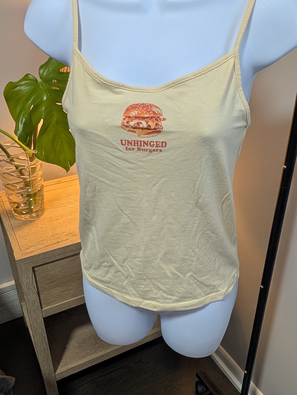 wild fable Yellow Tank with Burger Graphic